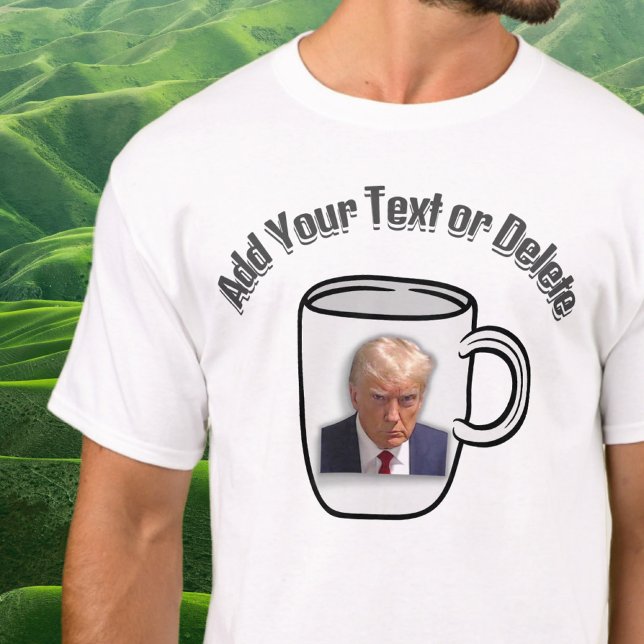 Camiseta Donald Trump Mugshot Política de Eleição de Texto  (Criador carregado)