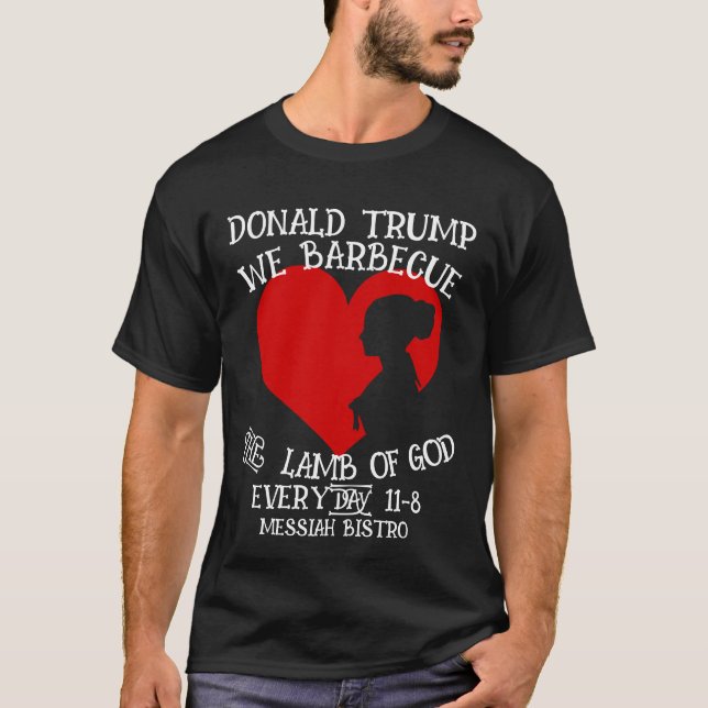 CAMISETA DONALD TRUMP NÓS FAZEMOS CHURRASCO DO CORDEIRO DE  (Frente)