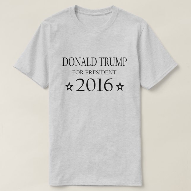 Camiseta Donald Trump para o presidente 2016 (Frente do Design)