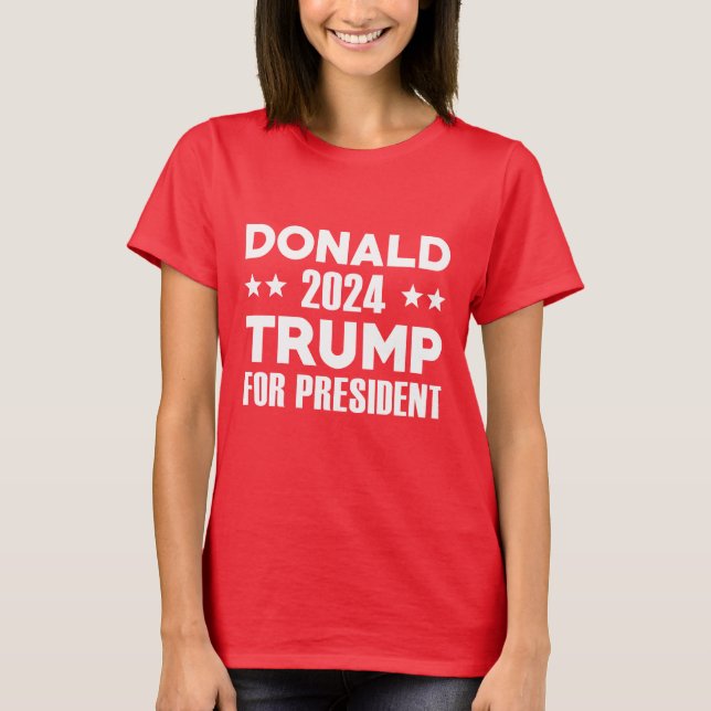 Camiseta Donald Trump Para O Presidente 2024 (Frente)