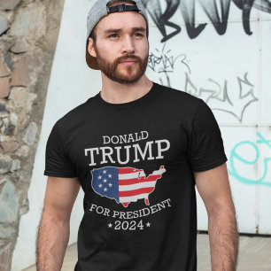 Camiseta Donald Trump Para O Presidente 2024