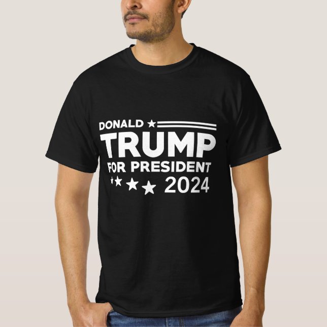 Camiseta Donald Trump Para O Presidente 2024 (Frente)