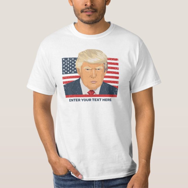 Camiseta Donald Trump Personalizado Texto Americano (Frente)