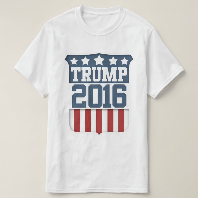 Camiseta Donald Trump Presidente 2016 Shield (Frente do Design)
