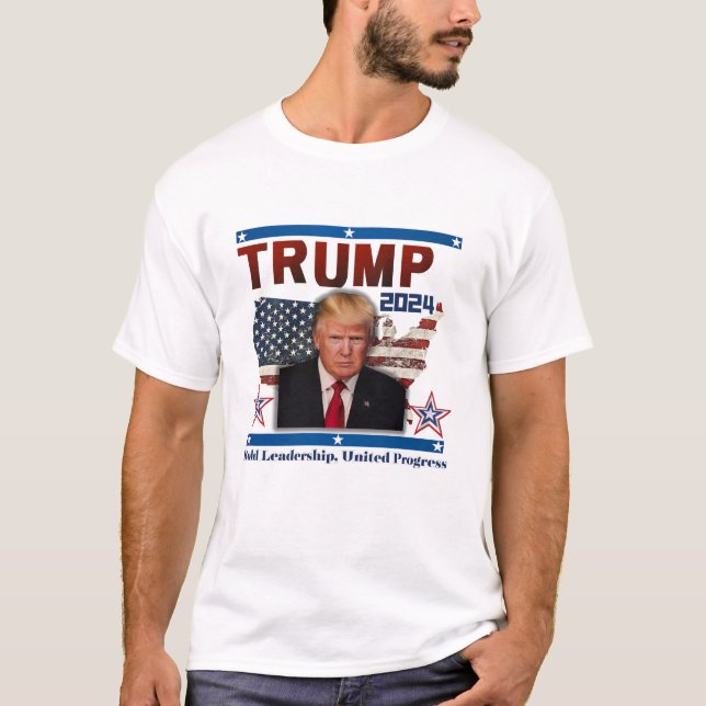 Camiseta Donald Trump Presidente 2024 Liderança Negra (Frente)