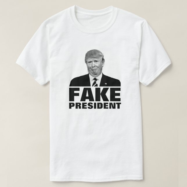 Camiseta Donald Trump "PRESIDENTE FALSO" Para Cores Leves (Frente do Design)