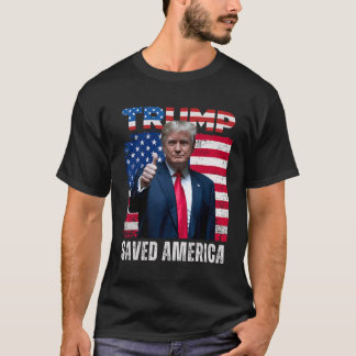Camiseta Donald Trump salvou a América 47º Presidente Inaug