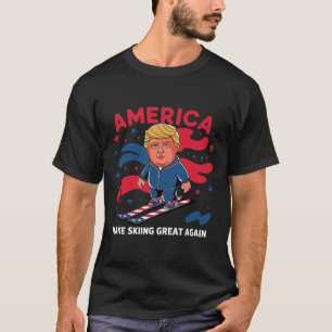 Camiseta Donald Trump Skiing America - Faça o Excelente de