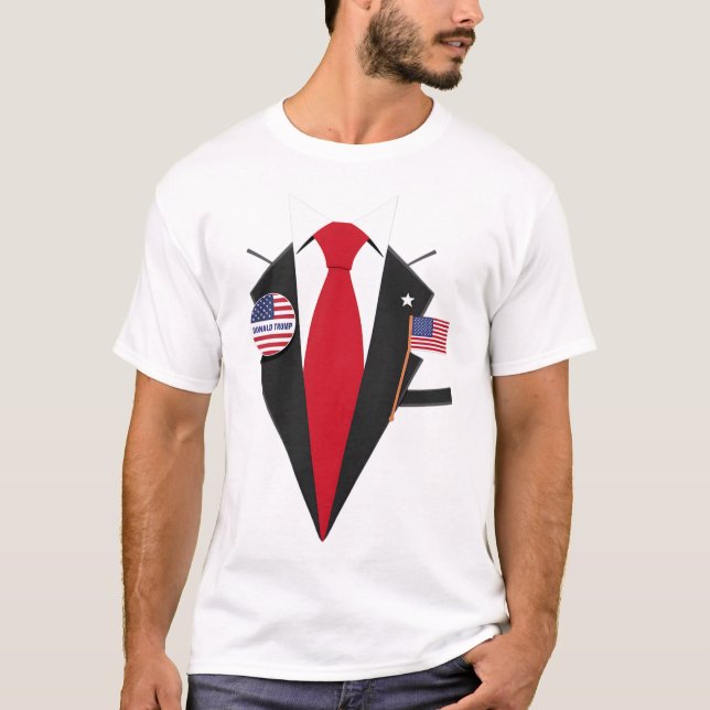Camiseta Donald Trump Suit E Tie Halloween Figurume 1 (Frente)
