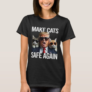 Camiseta Donald Trump Torna os Gatos Seguros Novamente Chap