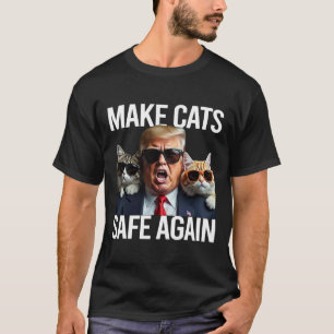 Camiseta Donald Trump Torna Os Gatos Seguros Novamente Red