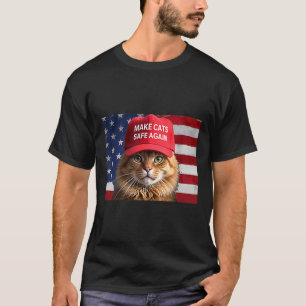 Camiseta Donald Trump Torna Os Gatos Seguros Novamente Red