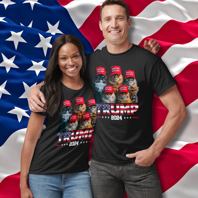 Camiseta Donald Trump Torna Os Gatos Seguros Novamente Red  (Criador carregado)