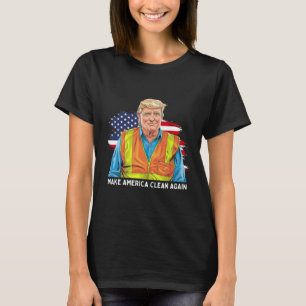Camiseta Donald Trump Vestindo Coletor de Lixo
