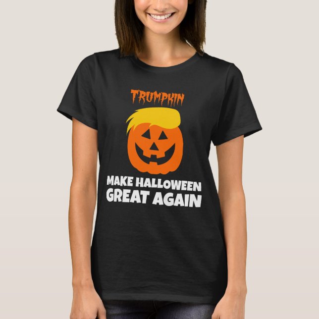 Camiseta Donald Trumpkin faz o excelente do Dia das Bruxas (Frente)