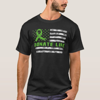 Camiseta Donar Lifes USA American Flag Transplant T Shirt