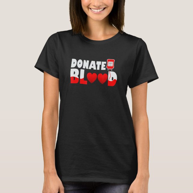 Camiseta Donate Blood Plasma Donation Cool Blood Donor (Frente)