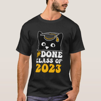 Camiseta Done Class Of 2023 L Black Cat Senior Graduation Q