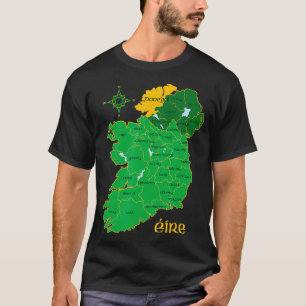 Camiseta Donegal Ireland County Map Eire Viagem irlandês