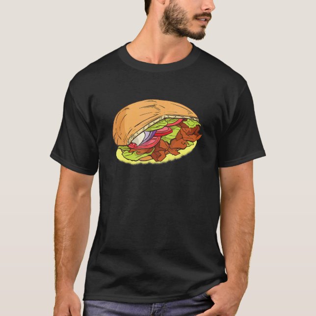 Camiseta Doner Kebab Com Ovelha Kebab Salad Tomato De Pepin (Frente)