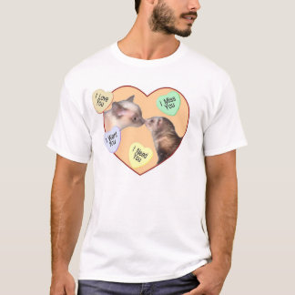 Camiseta Doninha e gato no coração