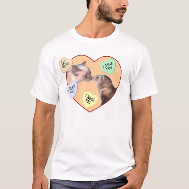 Camiseta Doninha e gato no coração (Frente)