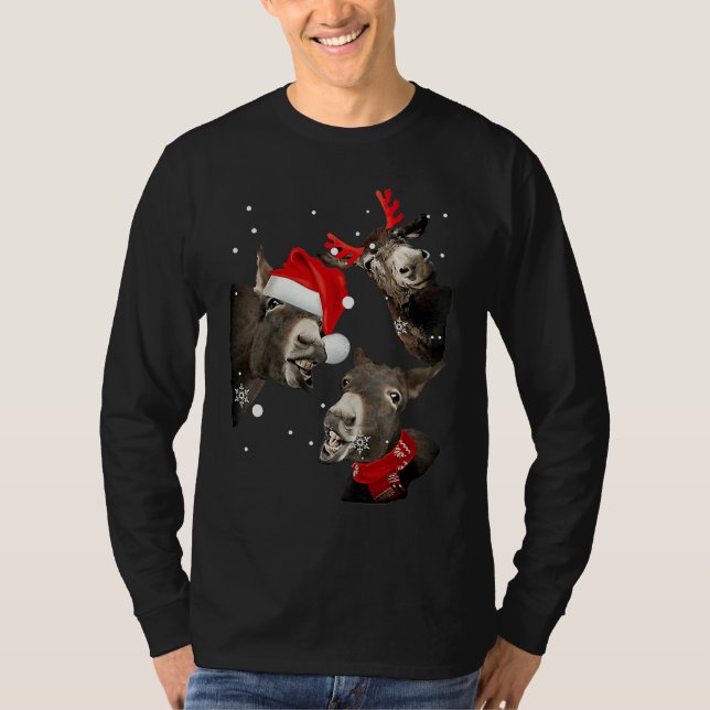 Camiseta Donkey cute xmas santa (Frente)