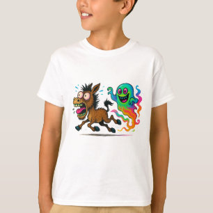 Camiseta Donkey em execução a partir de um fantasma Bobo