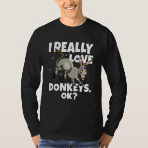 Camiseta Donkey Farmer Donkey Mule Eu Amo Muito Donkeys Ok