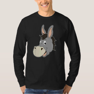 Camiseta Donkey Head Sorrindo Mule Zoo Animal Farme