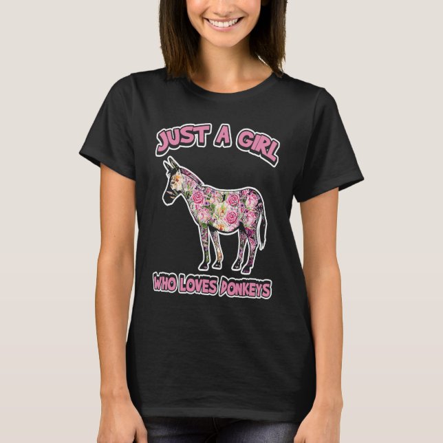 Camiseta Donkey  Just a Girl Who Loves Donkeys (Frente)