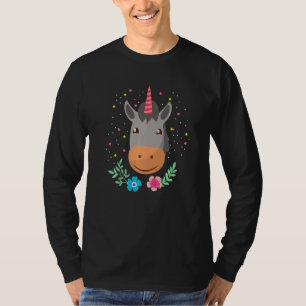 Camiseta Donkey Mule Fazenda Animal Unicorn Horn Pet Farmer