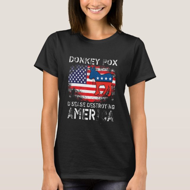 Camiseta Donkey Pox A Doença Destruindo A América Donkey (Frente)