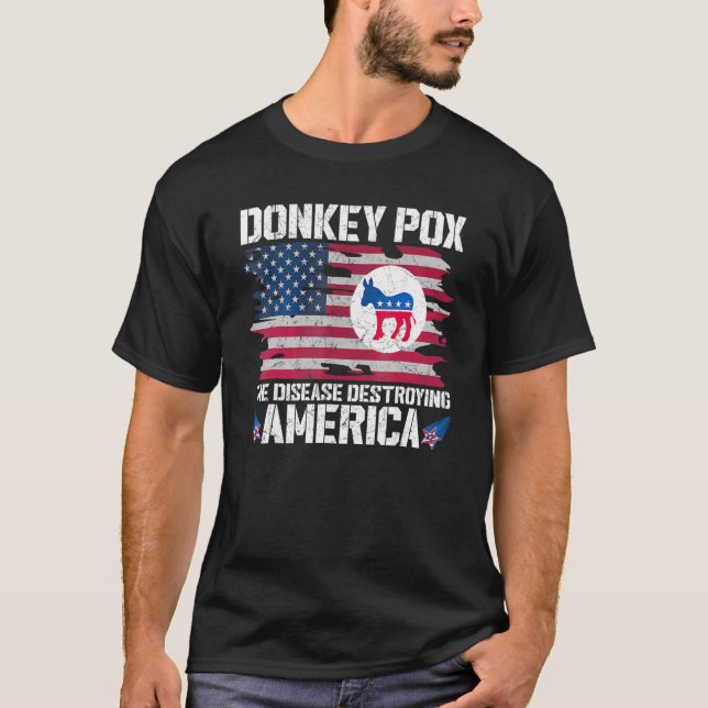 Camiseta Donkey Pox A Doença Destruindo a América Donkeypo (Frente)