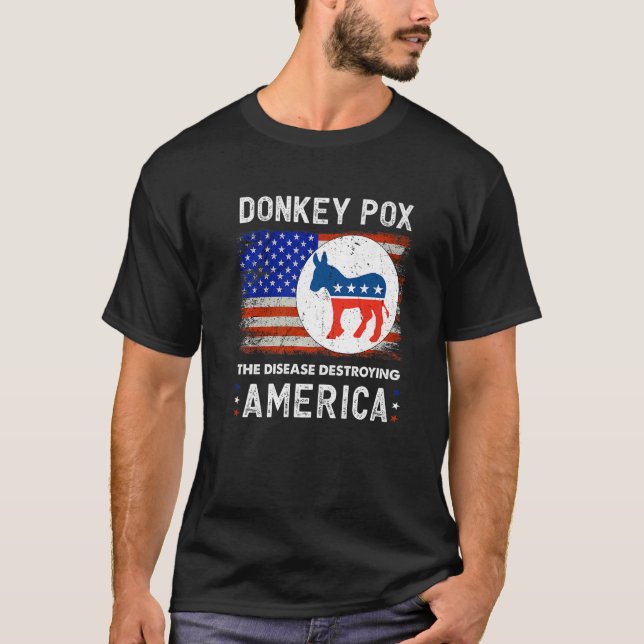 Camiseta Donkey Pox A Doença Destruindo a América Donkeypo (Frente)