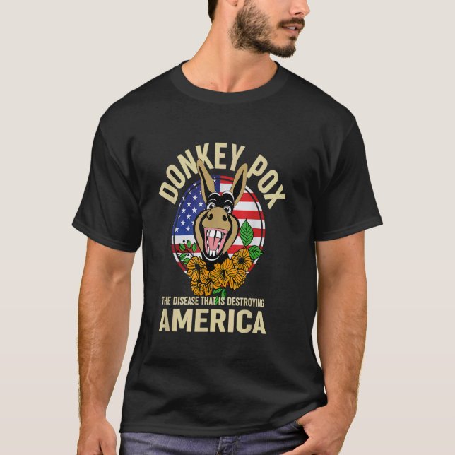 Camiseta Donkey Pox - A Doença Destruindo Mulheres American (Frente)