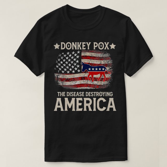 Camiseta Donkey varre a doença destruindo a américa. (Frente do Design)