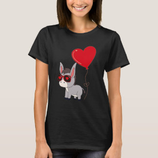 Camiseta Donkey With Heart Balloon Valentines Day Love Boys