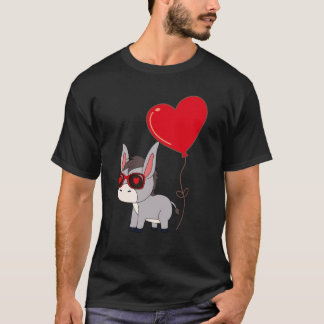 Camiseta Donkey With Heart Balloon Valentines Day Love Boys