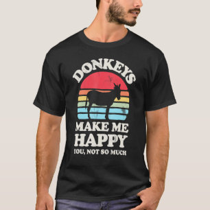 Camiseta Donkeys Faz-me feliz Fazenda de fazendeiro Donkey