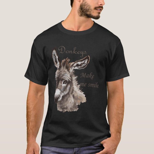 Camiseta Donkeys Me Faz Sorrir Minúsculo Donkeytail (Frente)