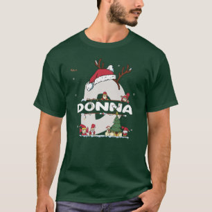 Camiseta Donna Christmasw Donna Nome para o Xmas engraçado