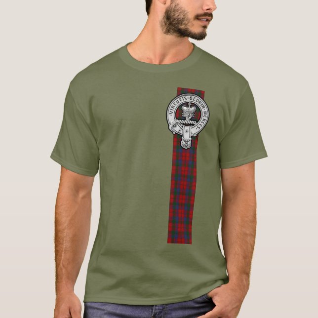 Camiseta Donnachaidh (Robertson) Red Tartan Crest (Frente)