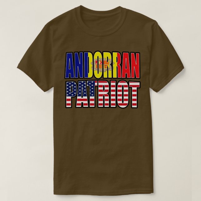 Camiseta Dono da Bandeira do Orgulho Patriótico Andorrano A (Frente do Design)