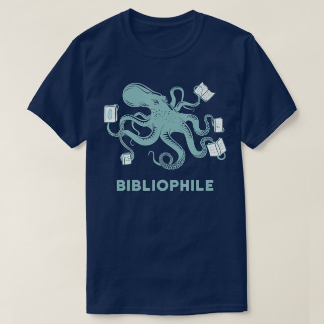 Camiseta Dono da Biblioteca Escolar Ocupado Leitura do Polv (Frente do Design)