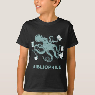 Camiseta Dono da Biblioteca Escolar Ocupado Leitura do Polv
