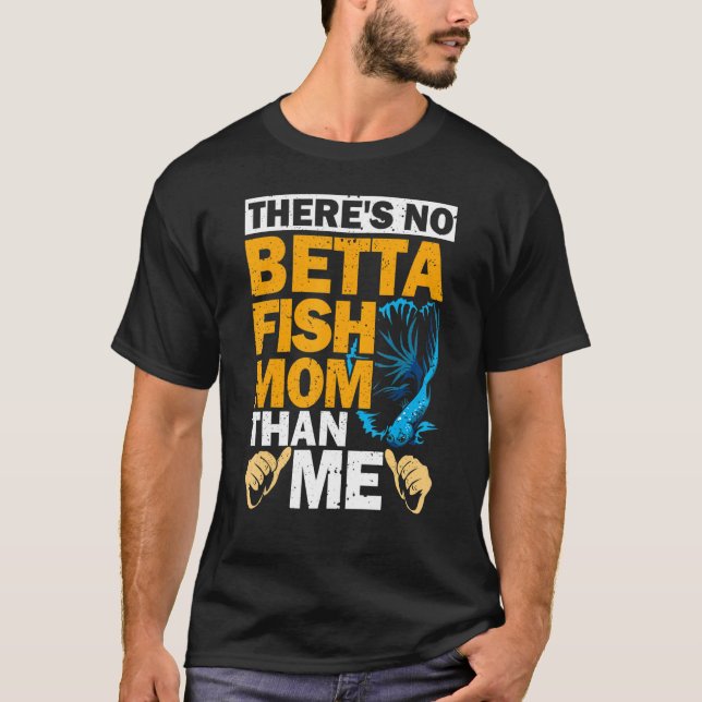 Camiseta Dono de Aquário de Peixe Betta Cuidado com Peixe B (Frente)