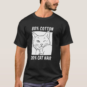Camiseta Dono de Cabelo de Gato Sarcástico Engraçado 80 Alg