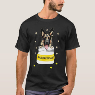 Camiseta Dono de Cachorro Antidepressivo Pastor Alemão Filh