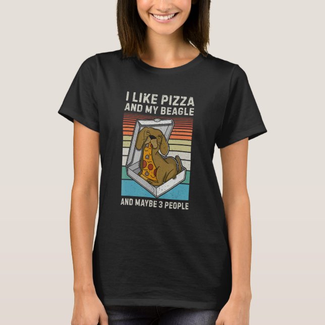 Camiseta Dono de Cachorro Beagle Pizza Passear Cachorro  Fi (Frente)